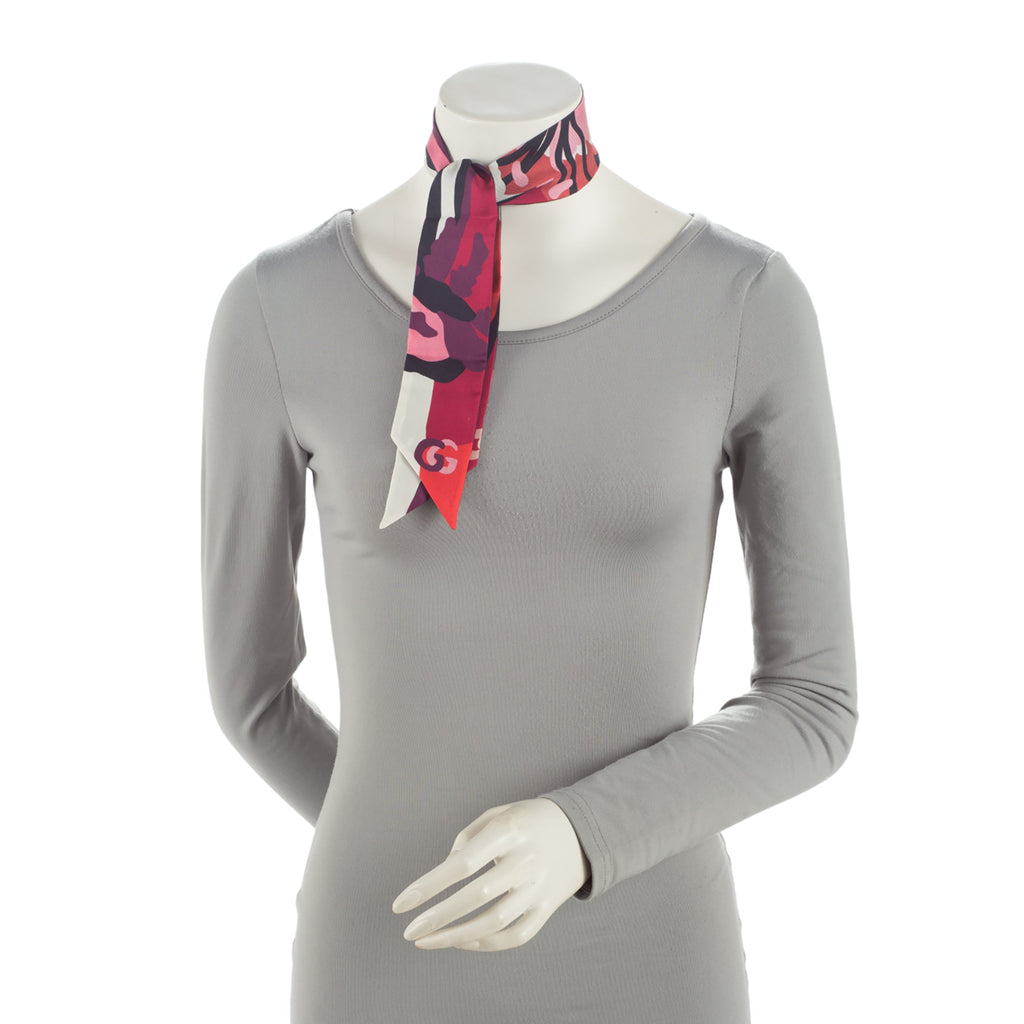 Gucci Silk Pop Fluo Neck Bow Scarf (SHF-7JHKcB)