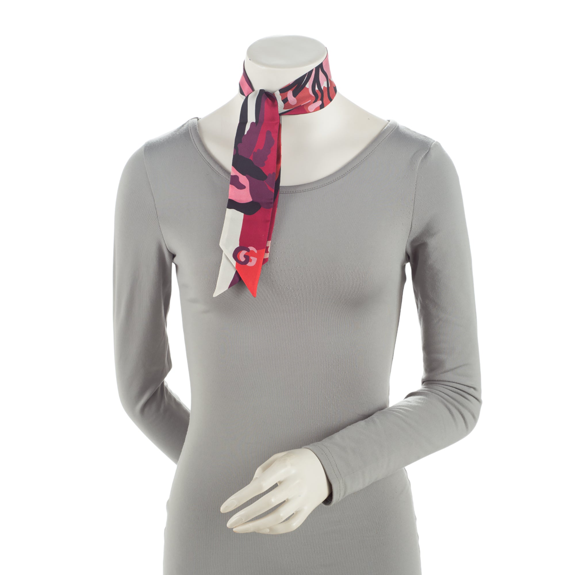 Gucci Silk Pop Fluo Neck Bow Scarf (SHF-7JHKcB)
