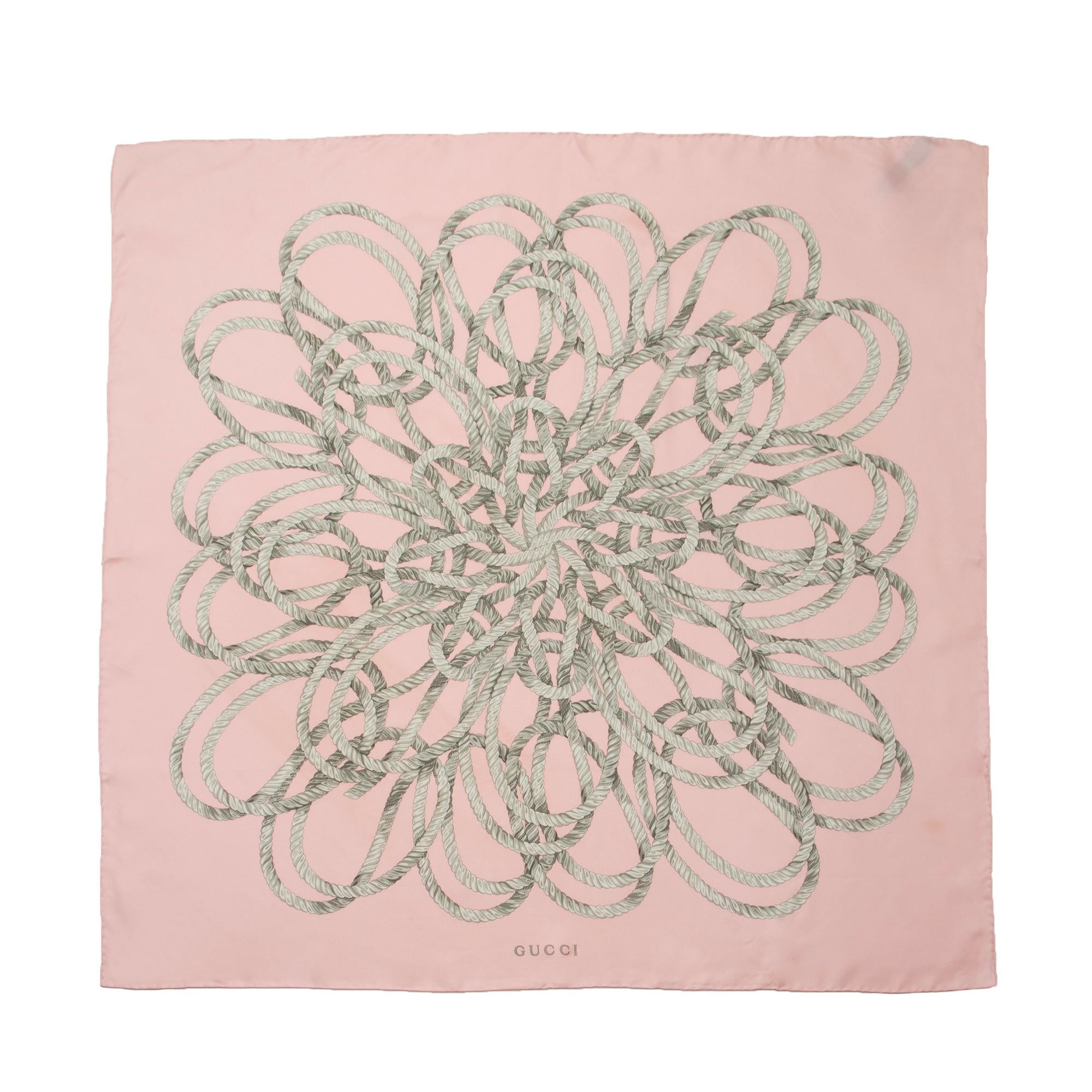 Gucci Silk Rope Print 90cm Scarf (SHF-lG8u67)