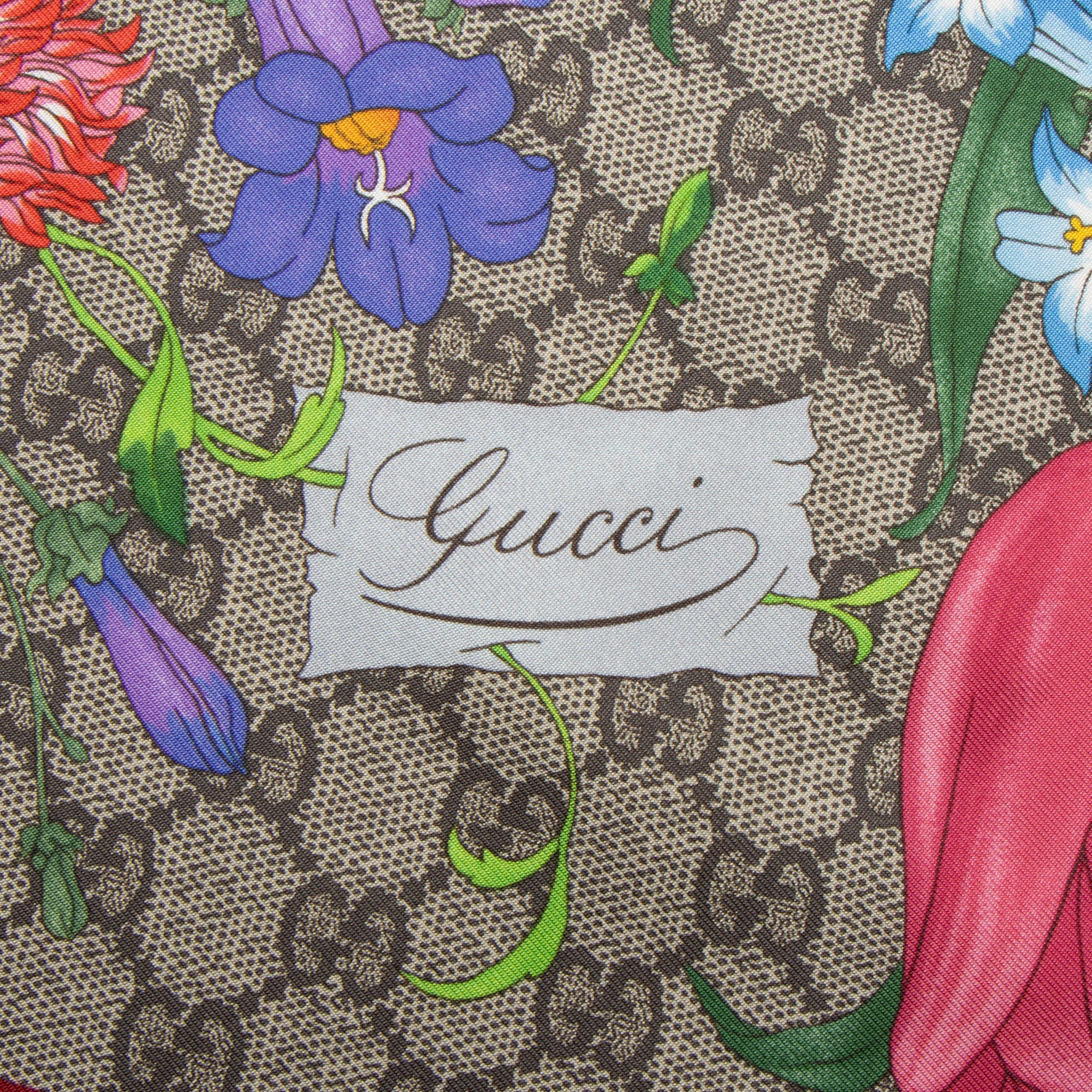 Gucci Silk Twill Flora 90cm Scarf (SHF-PvctBh)