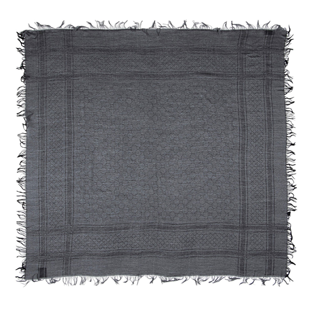 Gucci Silk Wool GG Diamante 140cm Shawl