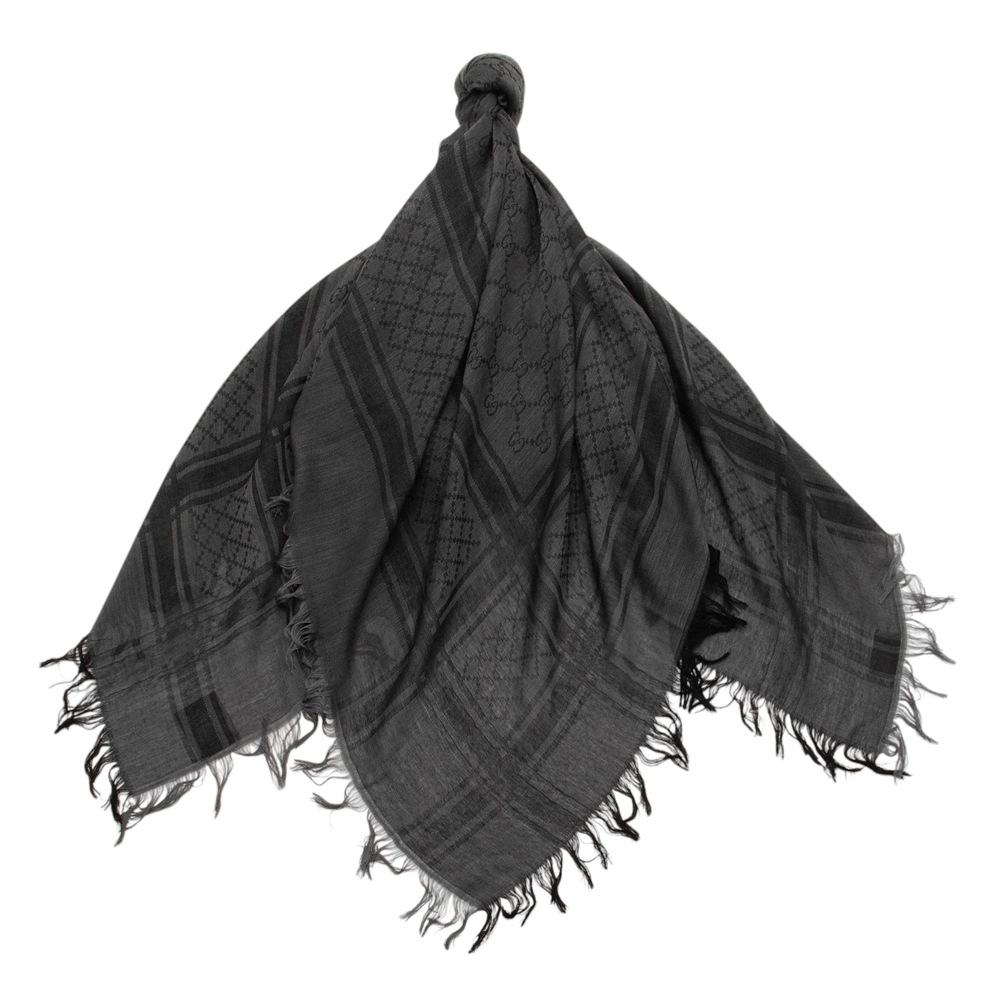 Gucci Silk Wool GG Diamante 140cm Shawl