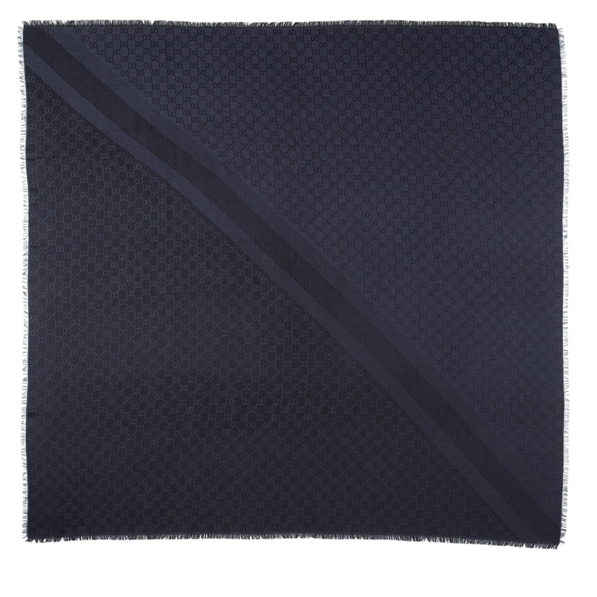 Gucci Silk Wool Monogram 140cm Shawl (SHF-sdYgHP)