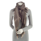 Gucci Silk Wool Monogram Diamante 140cm Shawl (SHF-JJ5ATF)
