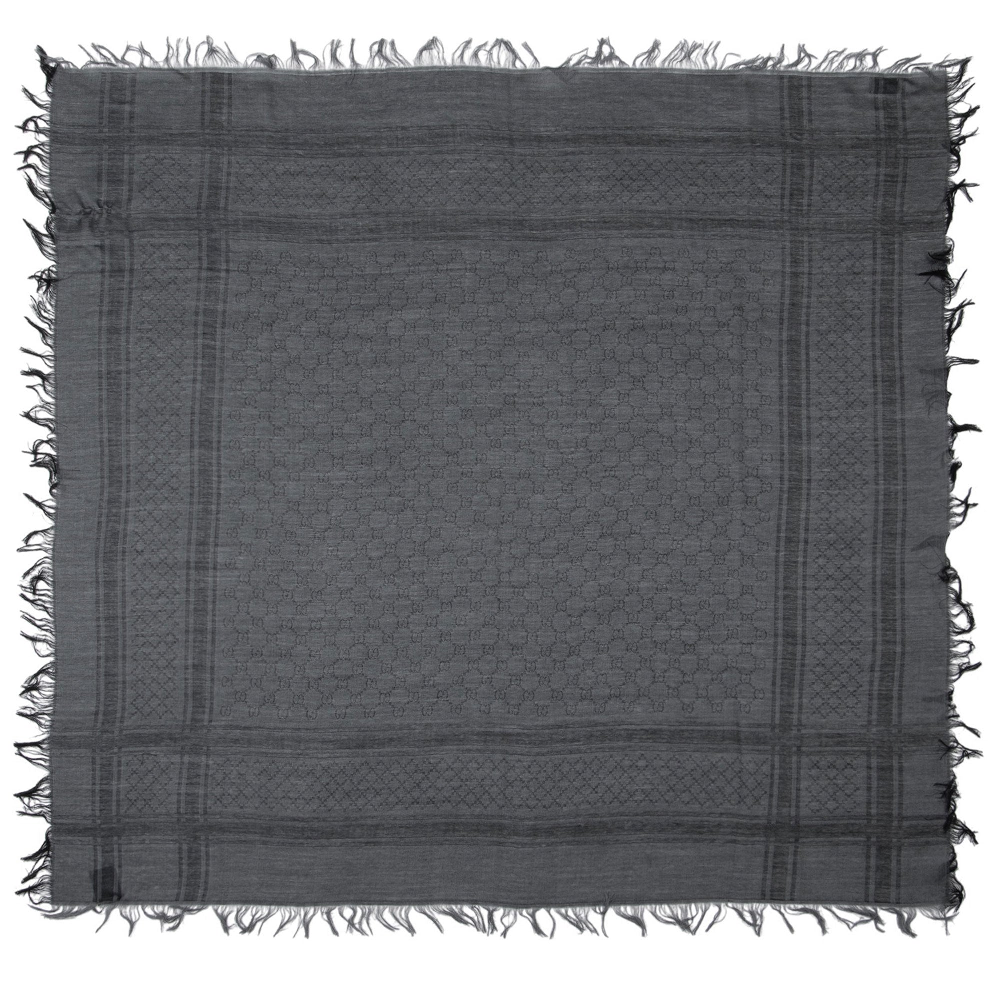 Gucci Silk Wool GG Diamante 140cm Shawl