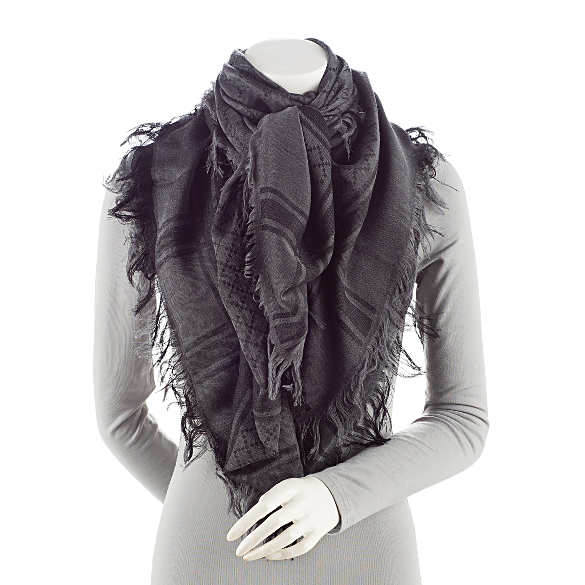 Gucci Silk Wool GG Diamante 140cm Shawl