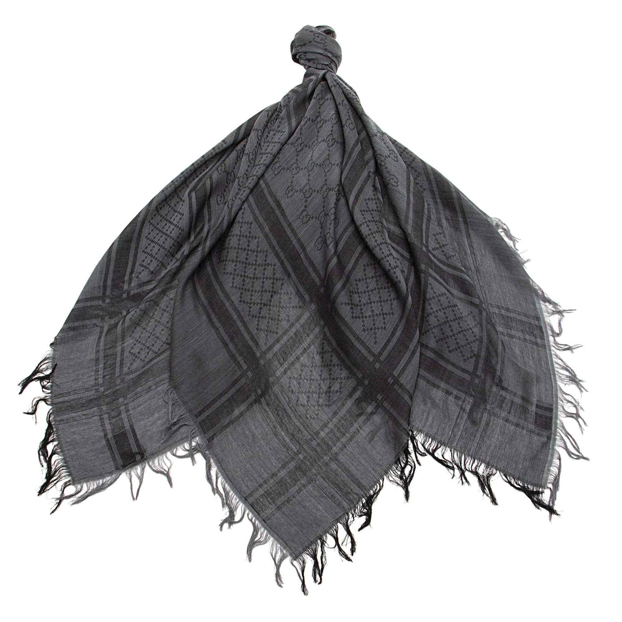 Gucci Silk Wool GG Diamante 140cm Shawl