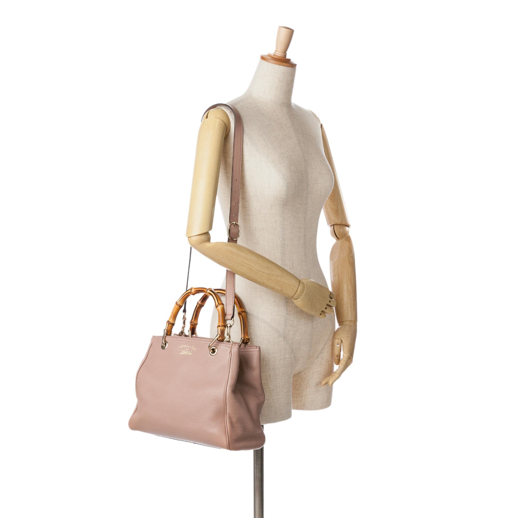 Gucci Small Calfskin Bamboo Shopper Satchel (SHG-4FXiMK)