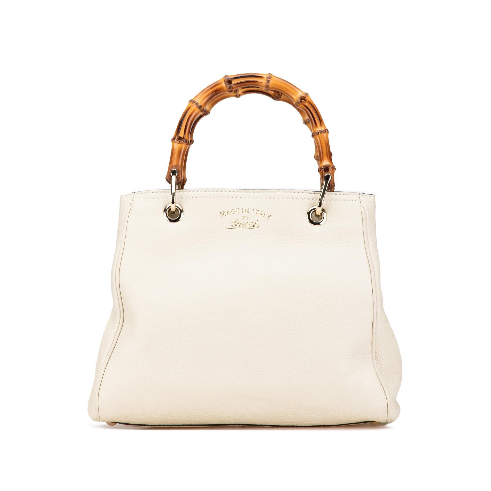 Gucci Small Calfskin Bamboo Shopper Satchel