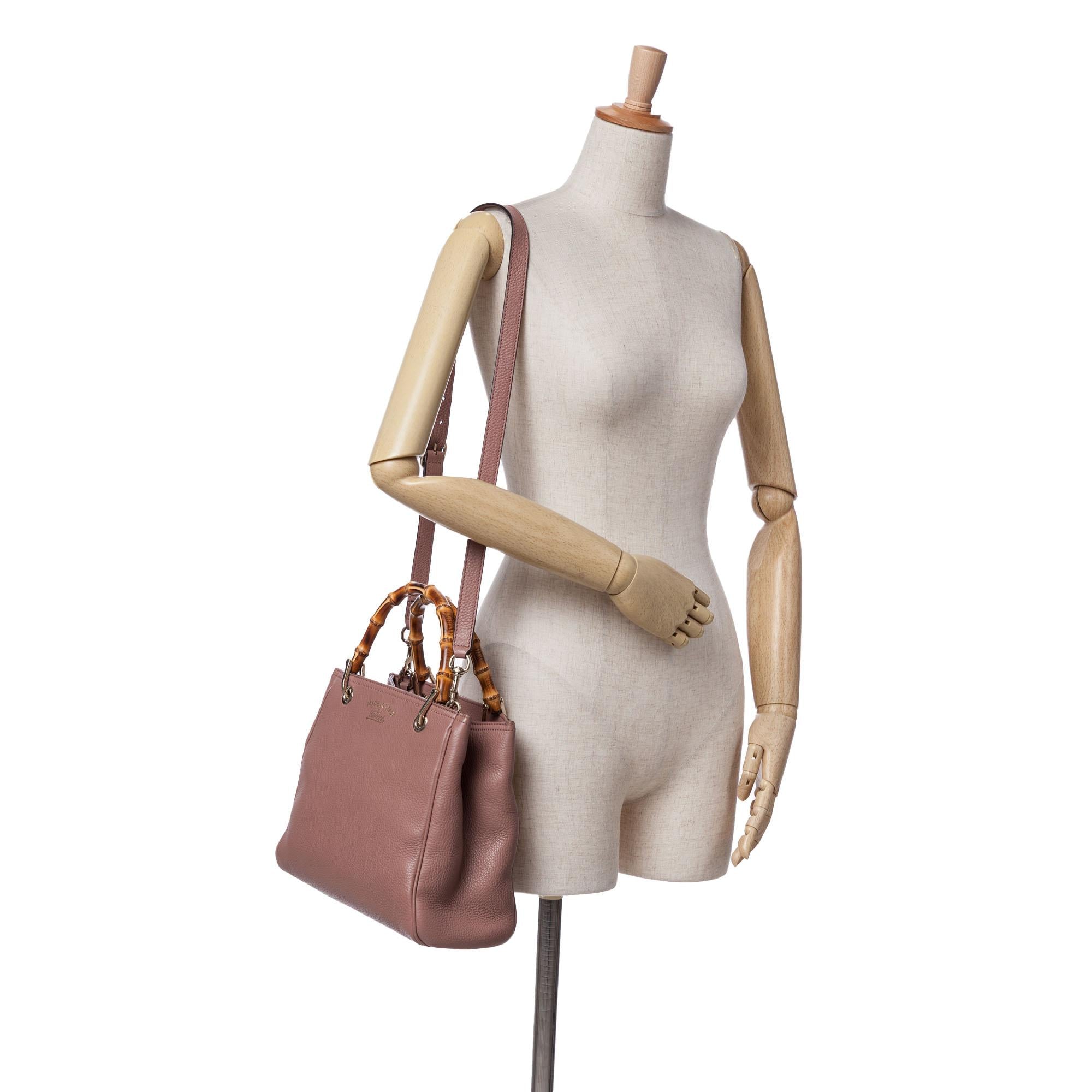 Gucci Small Calfskin Bamboo Shopper Satchel