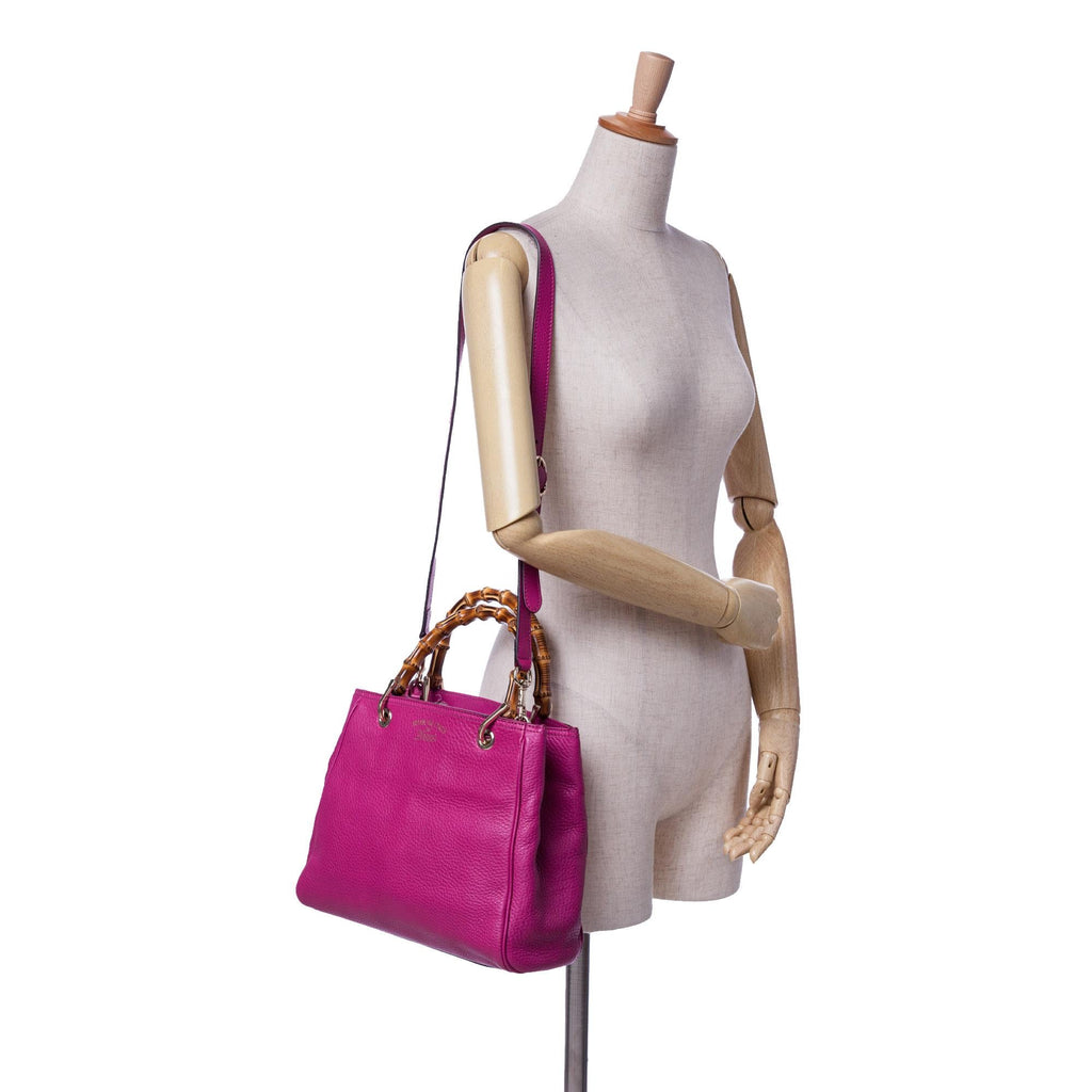 Gucci Small Calfskin Bamboo Shopper Satchel