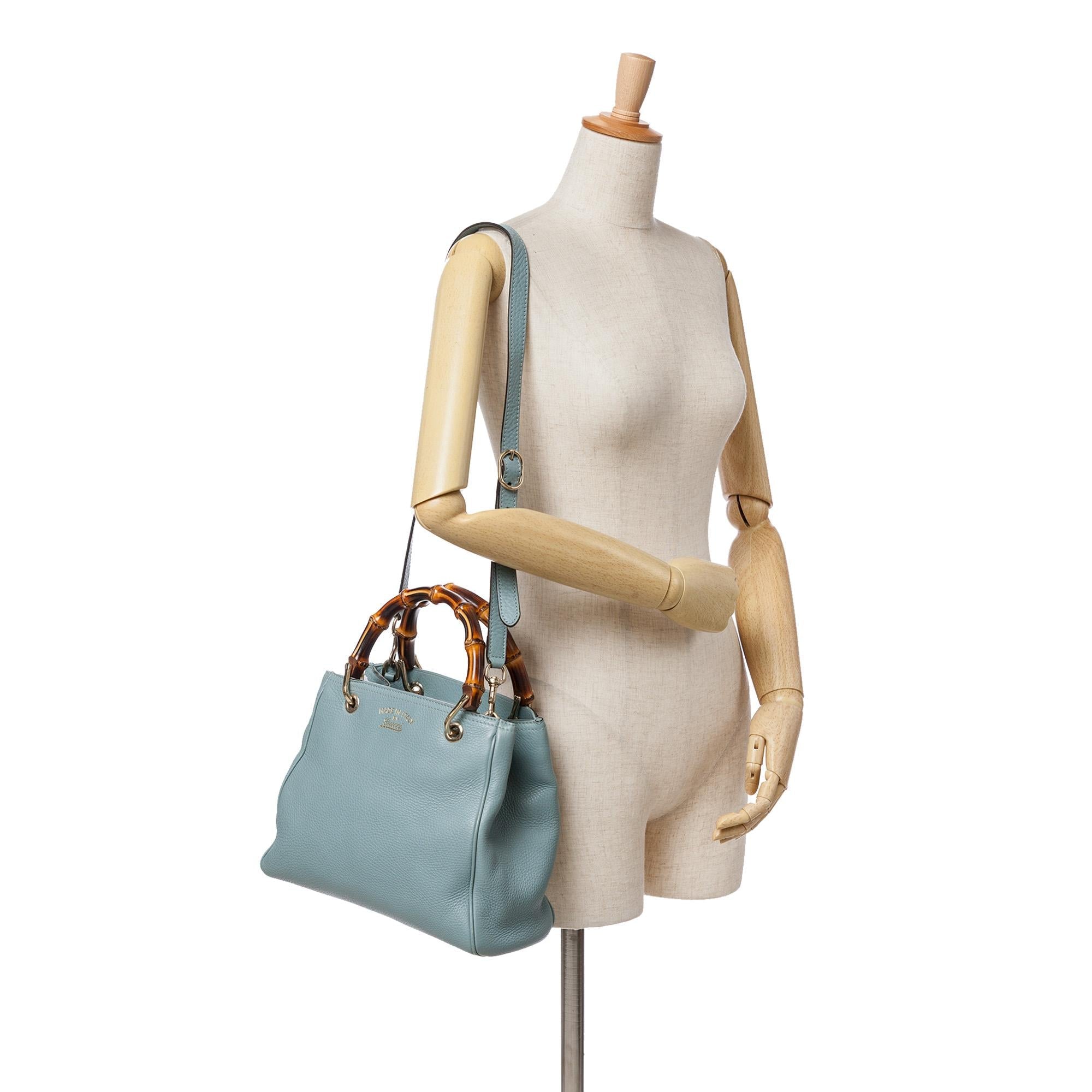 Gucci Small Calfskin Bamboo Shopper Satchel