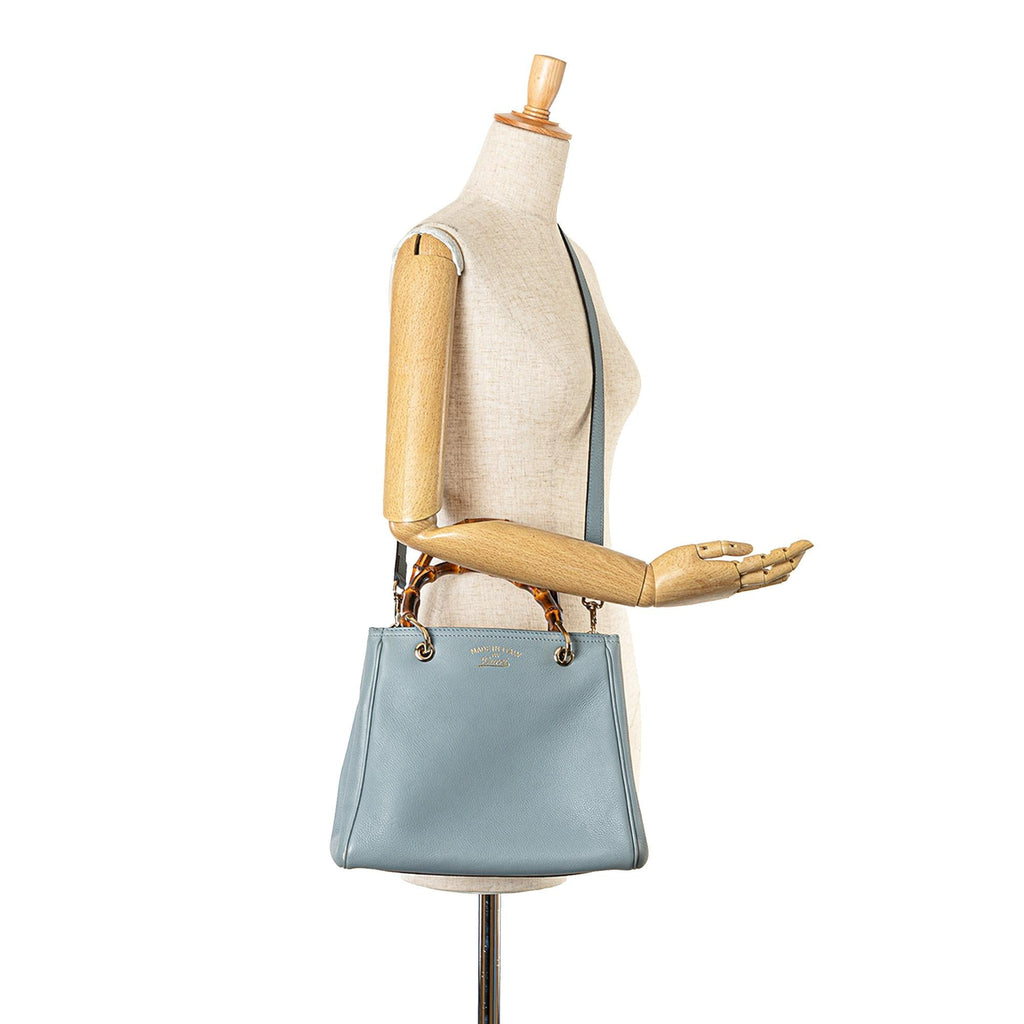 Gucci Small Calfskin Bamboo Shopper Satchel