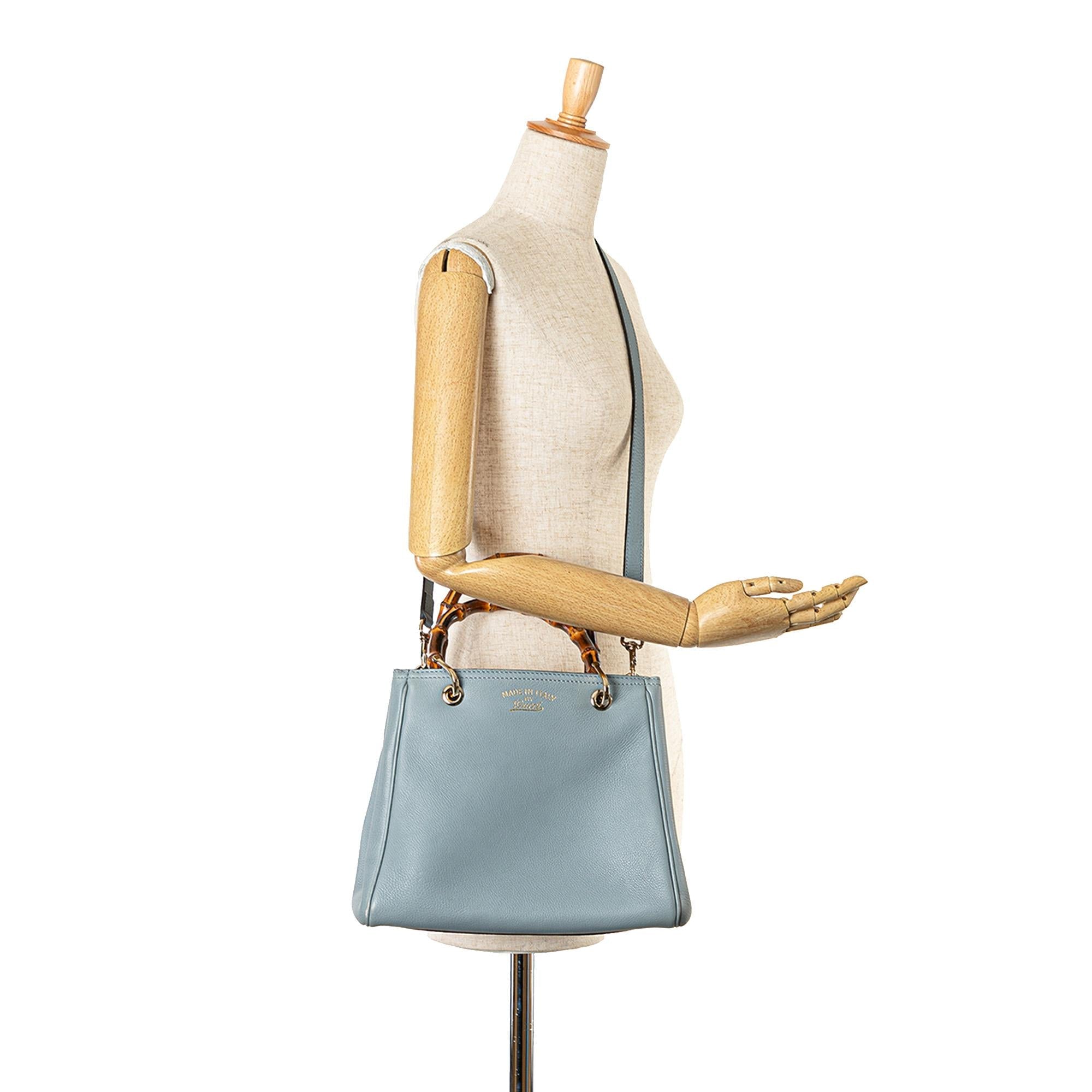 Gucci Small Calfskin Bamboo Shopper Satchel