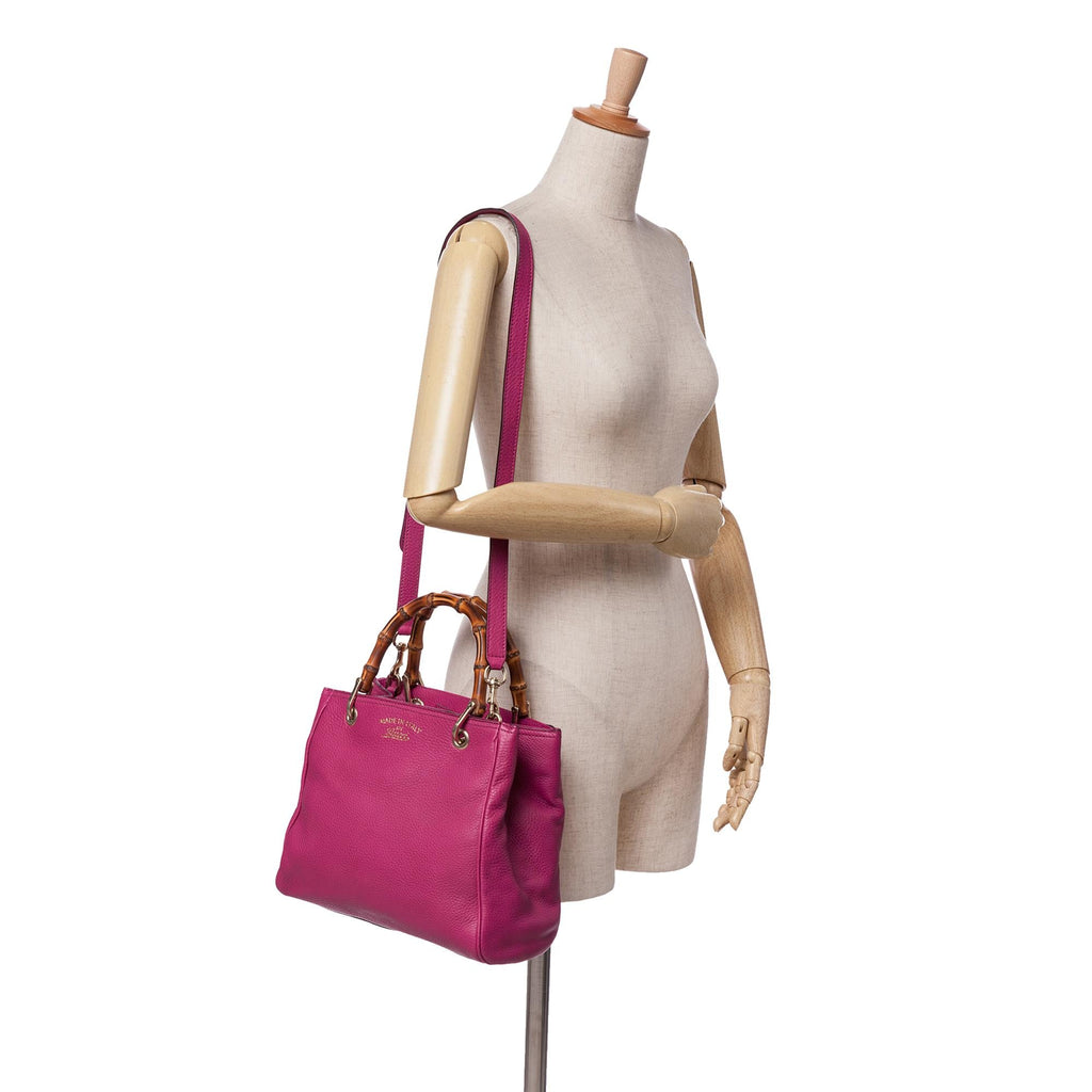 Gucci Small Calfskin Bamboo Shopper Satchel