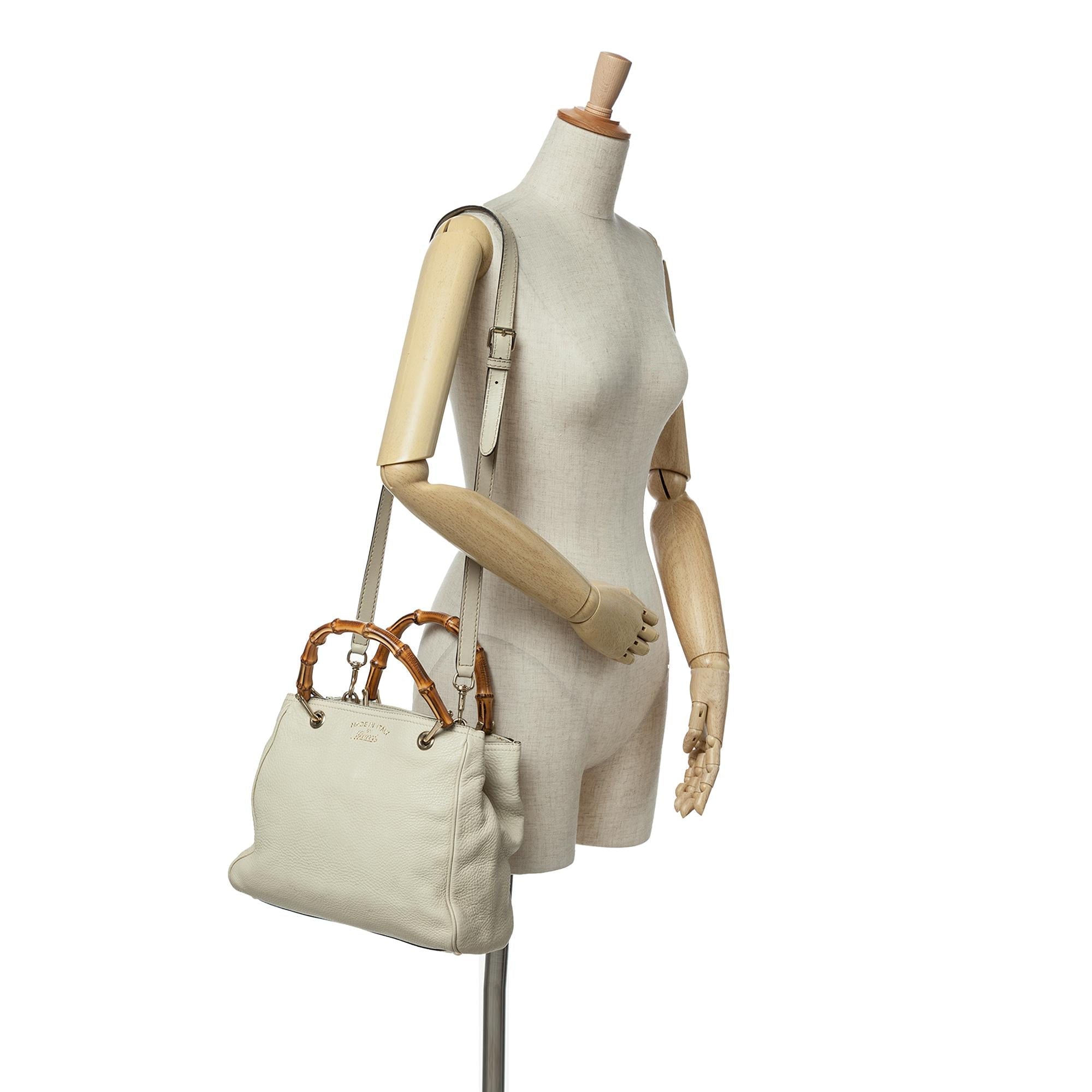 Gucci Small Calfskin Bamboo Shopper Satchel