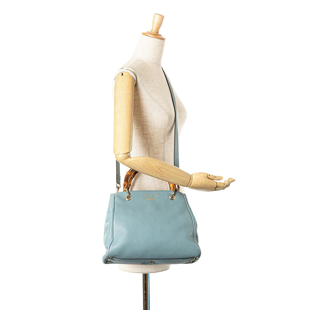 Gucci Small Calfskin Bamboo Shopper Satchel