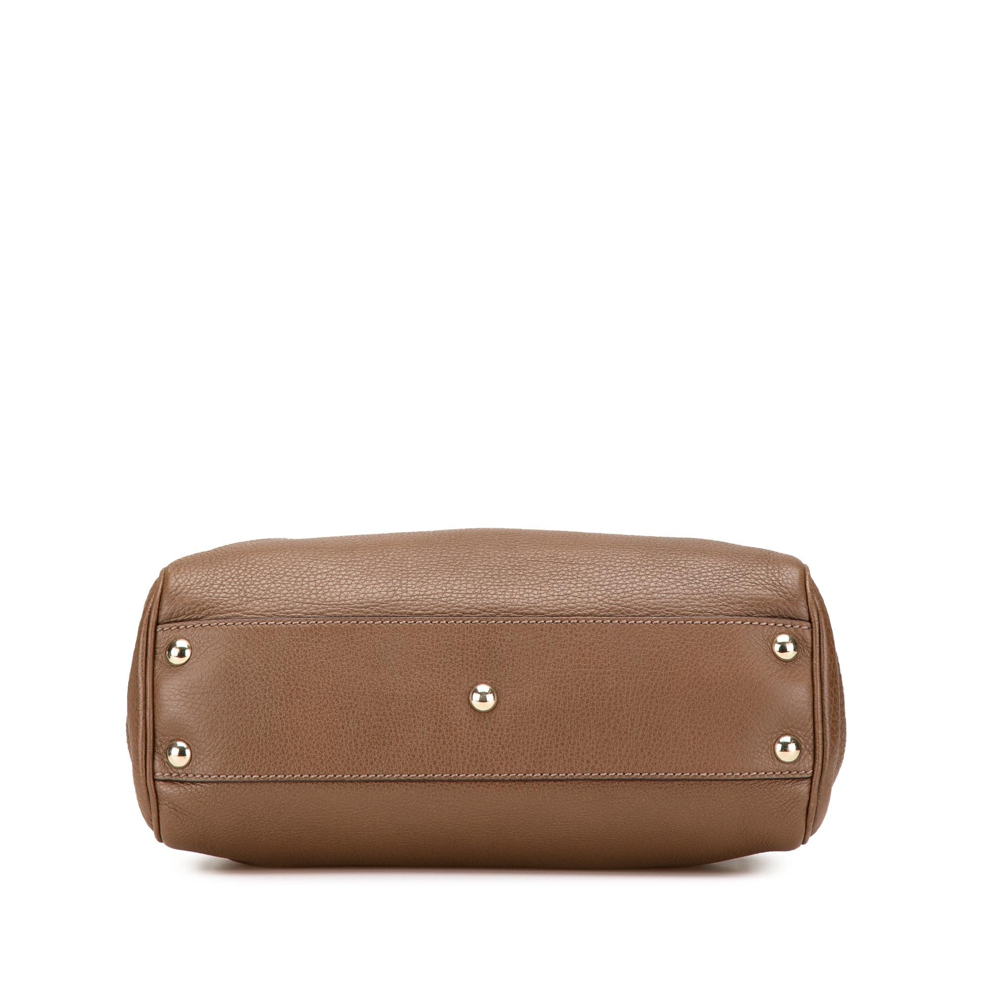 Gucci Small Calfskin Bamboo Shopper Satchel