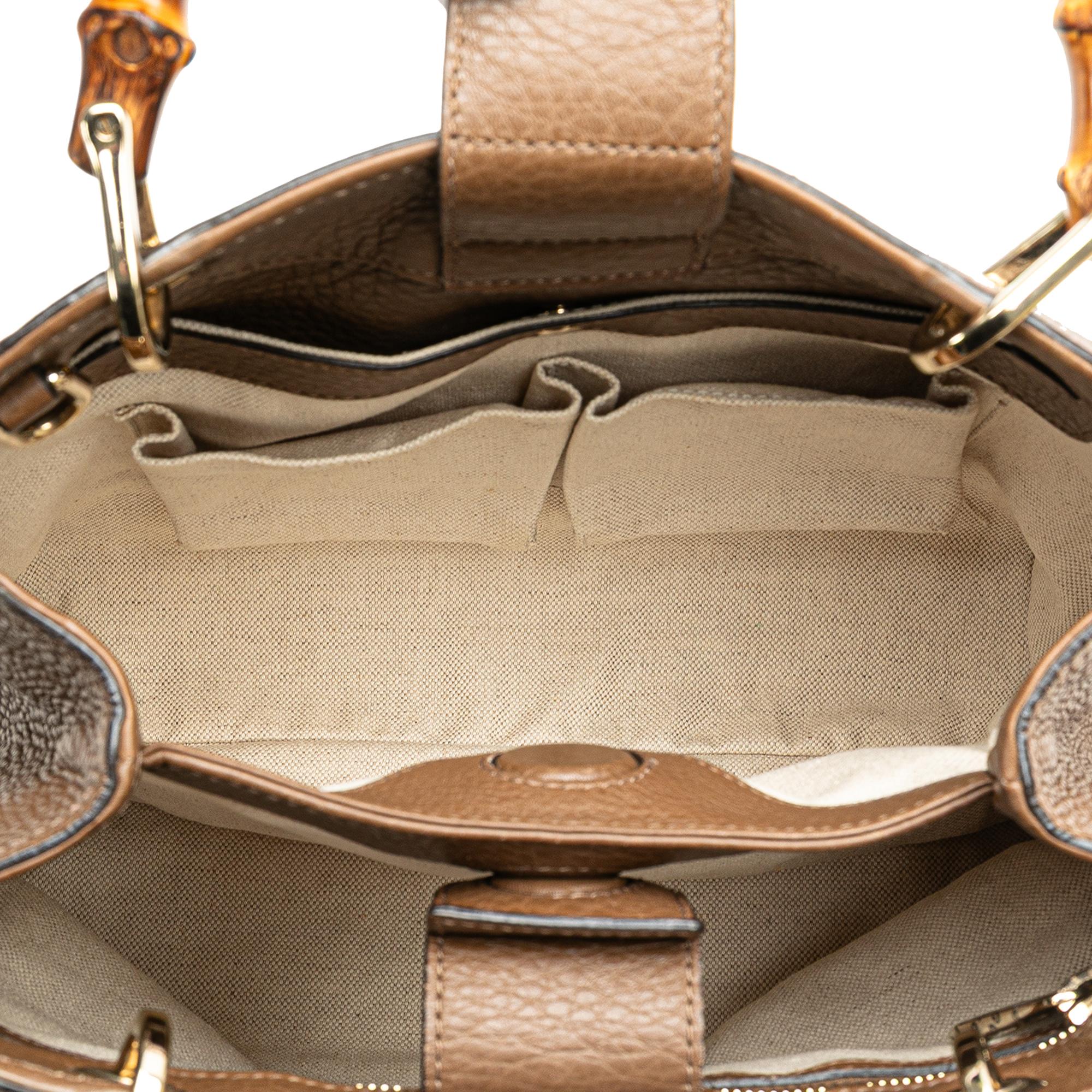 Gucci Small Calfskin Bamboo Shopper Satchel