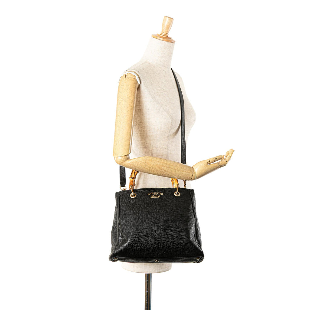 Gucci Small Calfskin Bamboo Shopper Satchel