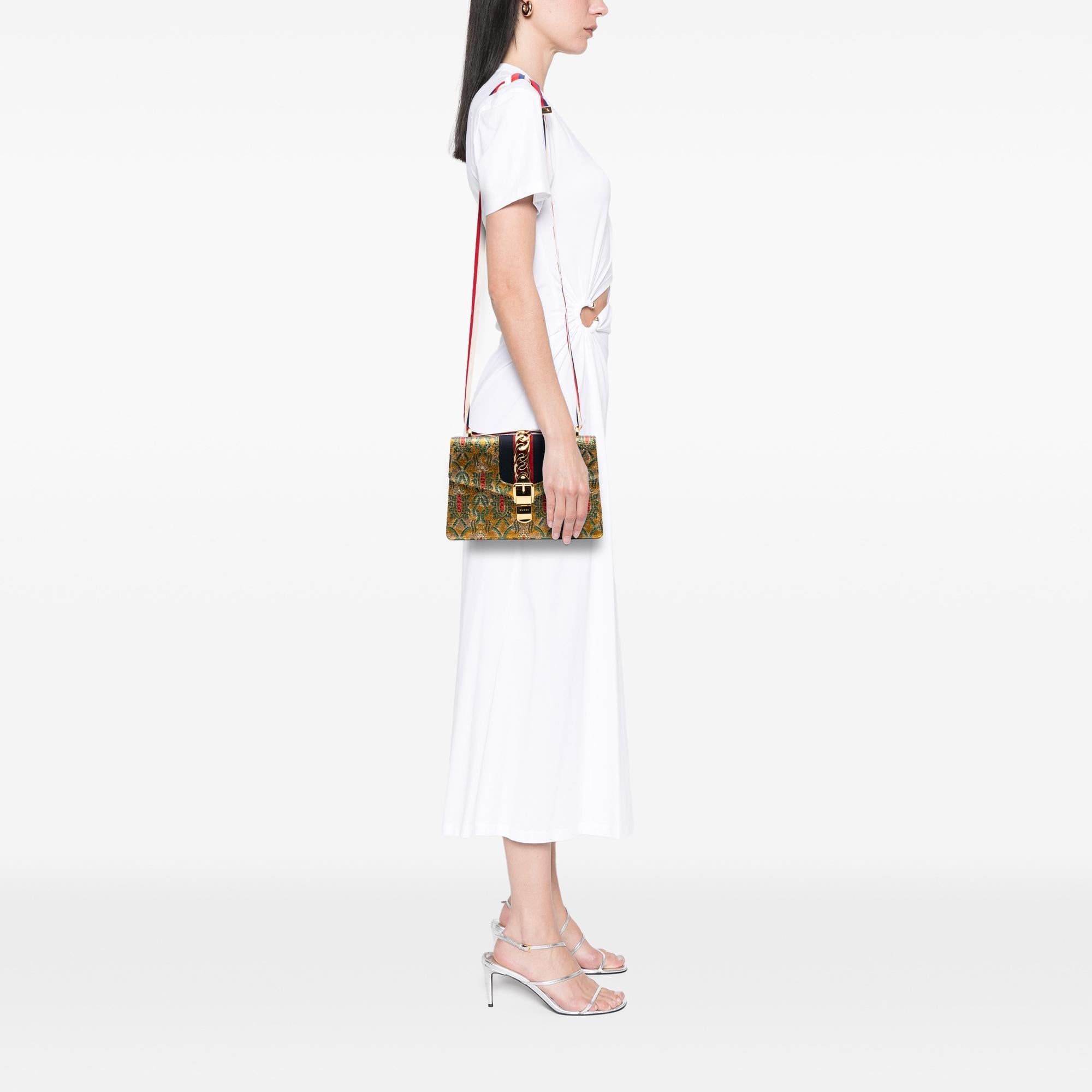 Gucci Small Canvas Brocade Sylvie Satchel