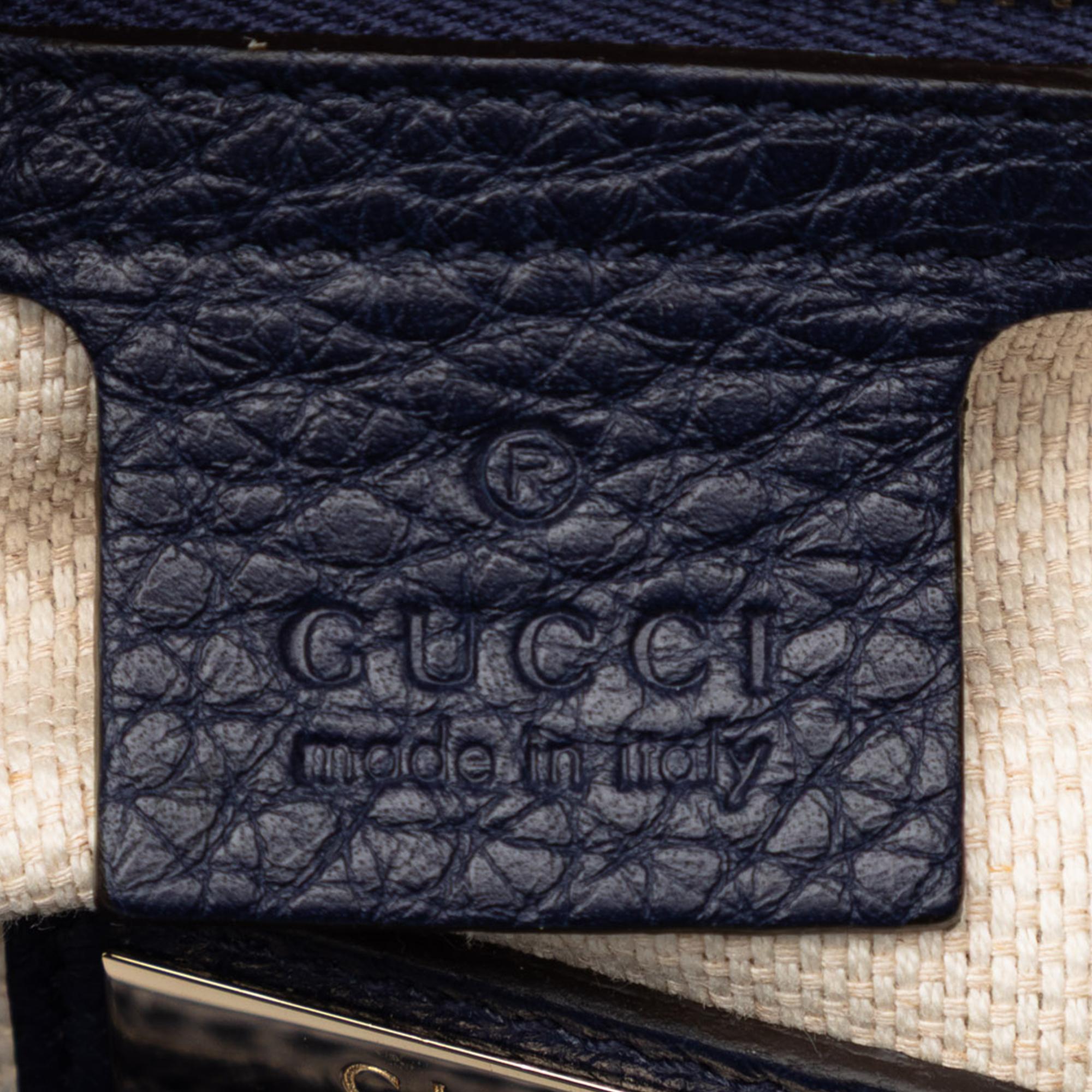 Gucci Small Canvas Flora Bamboo Shopper Satchel