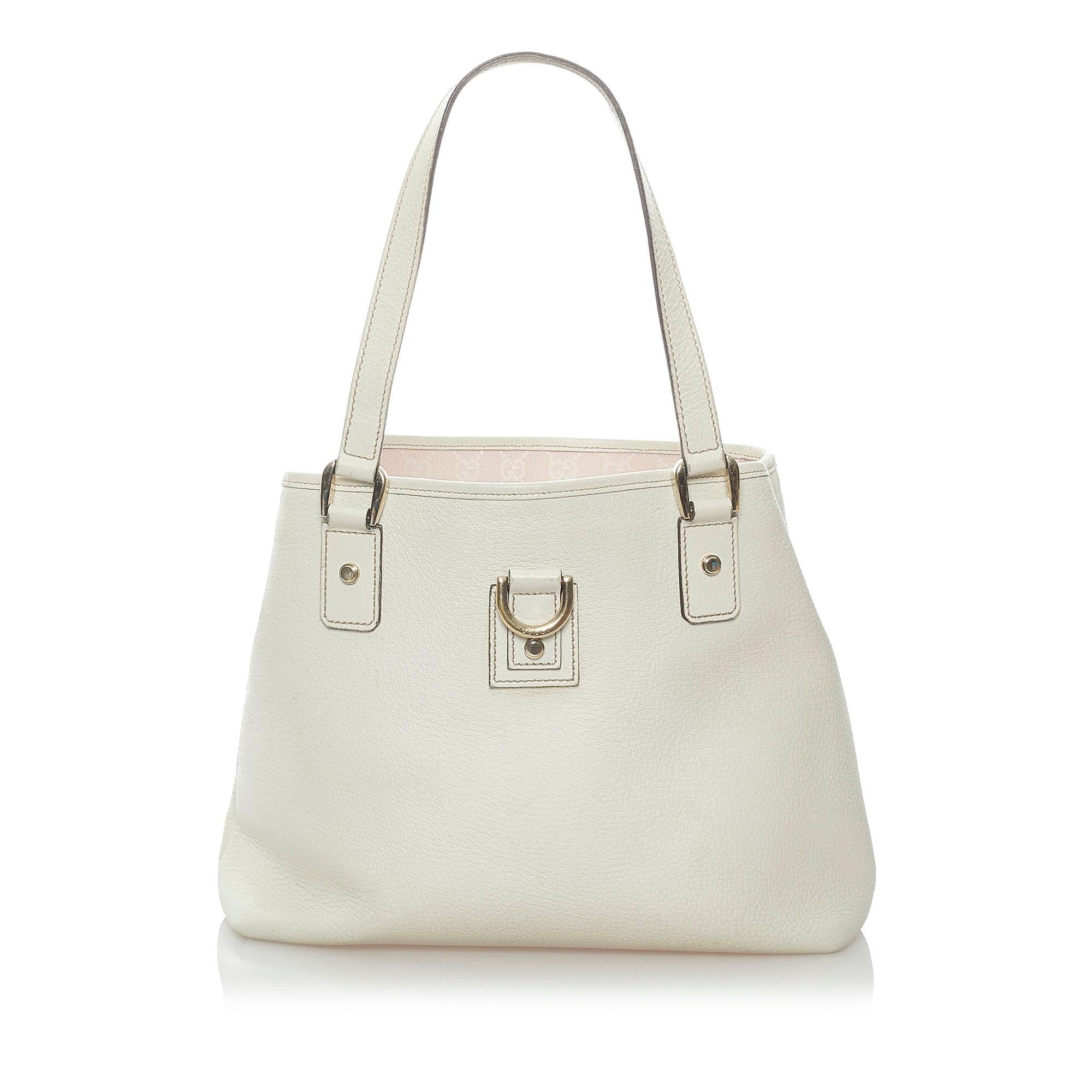 Gucci Small D-Ring Leather Tote Bag (SHG-32490)