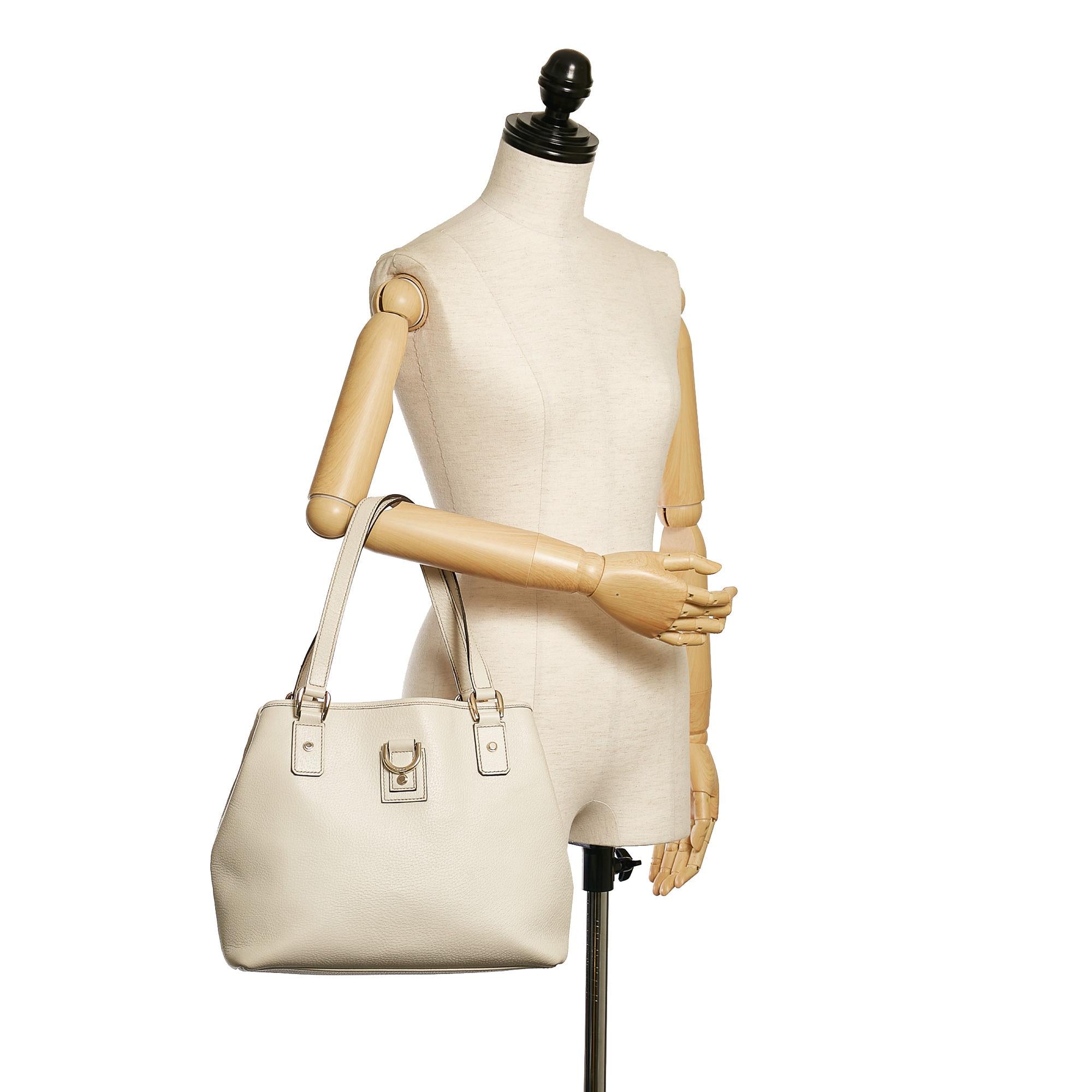 Gucci Small D-Ring Leather Tote Bag (SHG-34403)