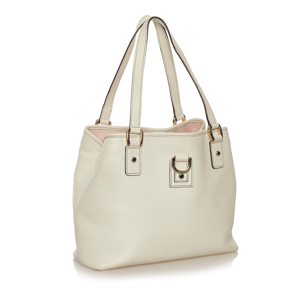 Gucci Small D-Ring Leather Tote Bag (SHG-34403)