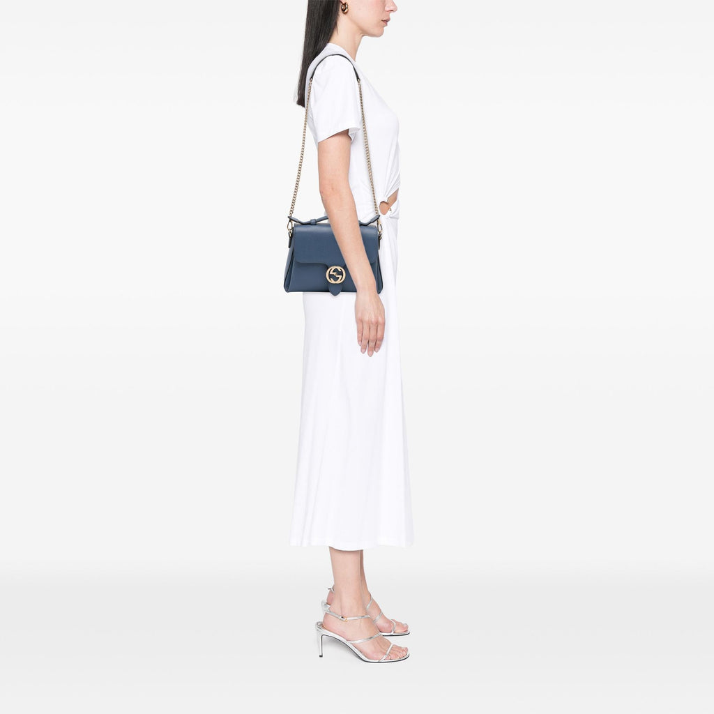 Gucci Small Dollar Calf Interlocking G Satchel