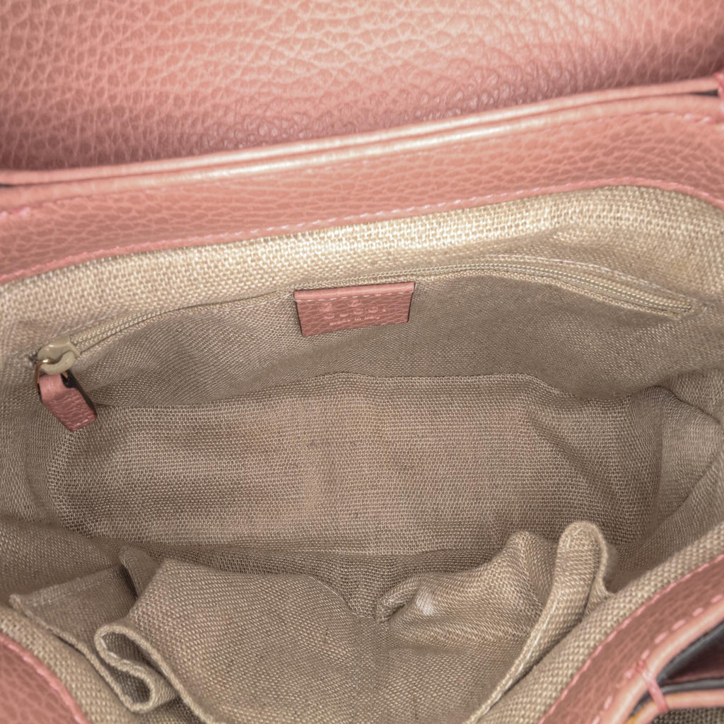 Gucci Small Dollar Leather Interlocking G Satchel