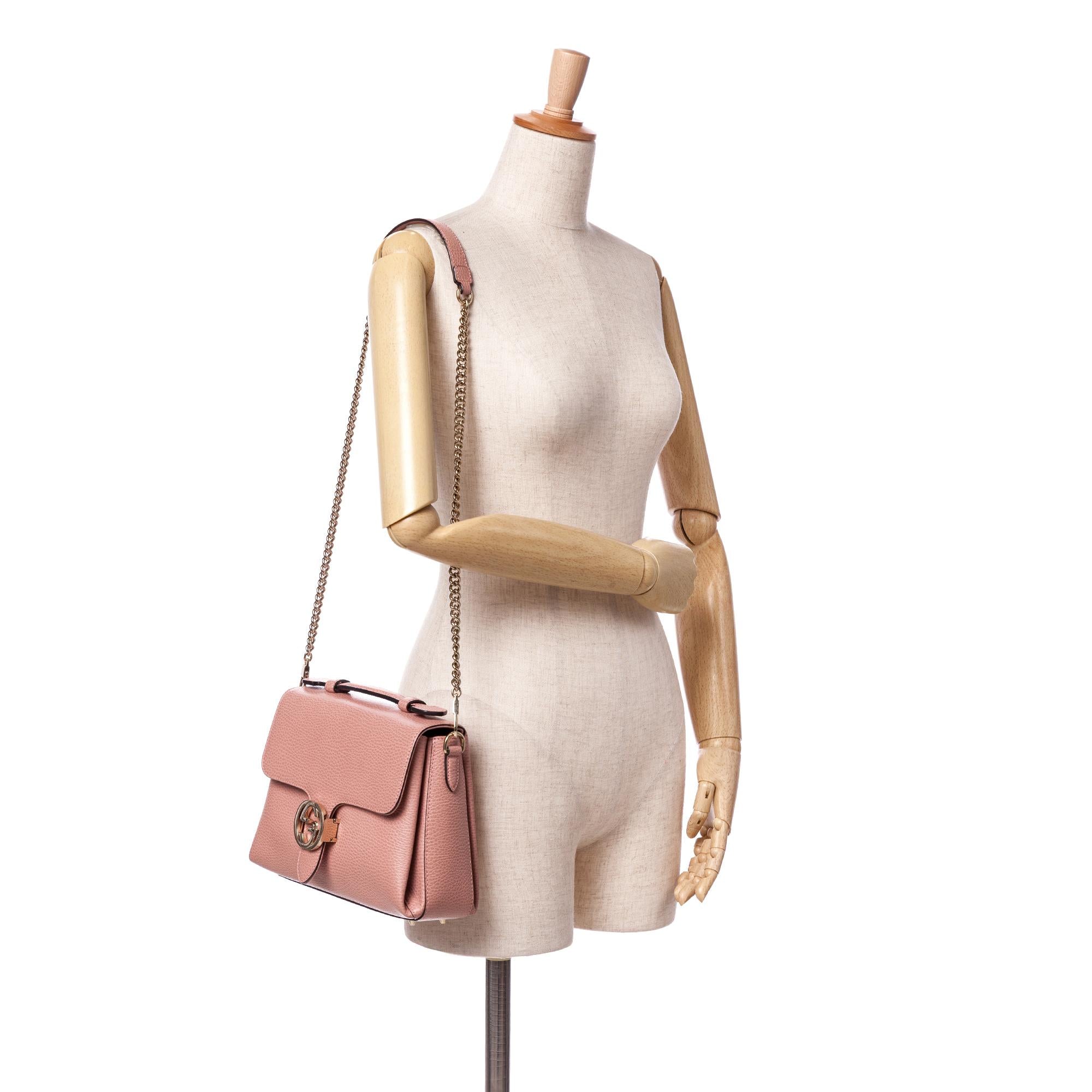 Gucci Small Dollar Leather Interlocking G Satchel