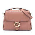 Gucci Small Dollar Leather Interlocking G Satchel