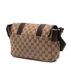 Gucci Small GG Canvas Double Buckle Flap Messenger Bag