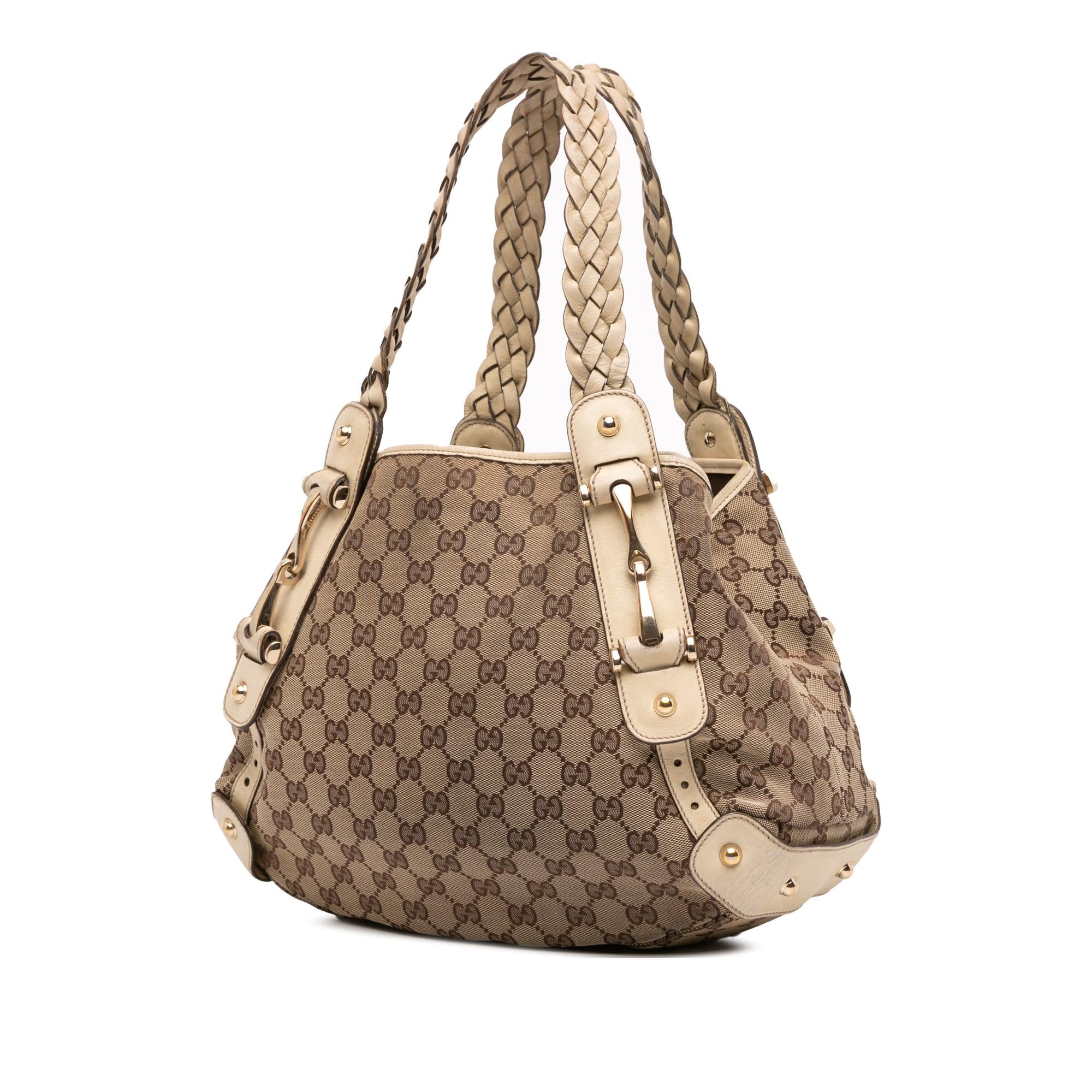 Gucci Small GG Canvas Horsebit Pelham Shoulder Bag
