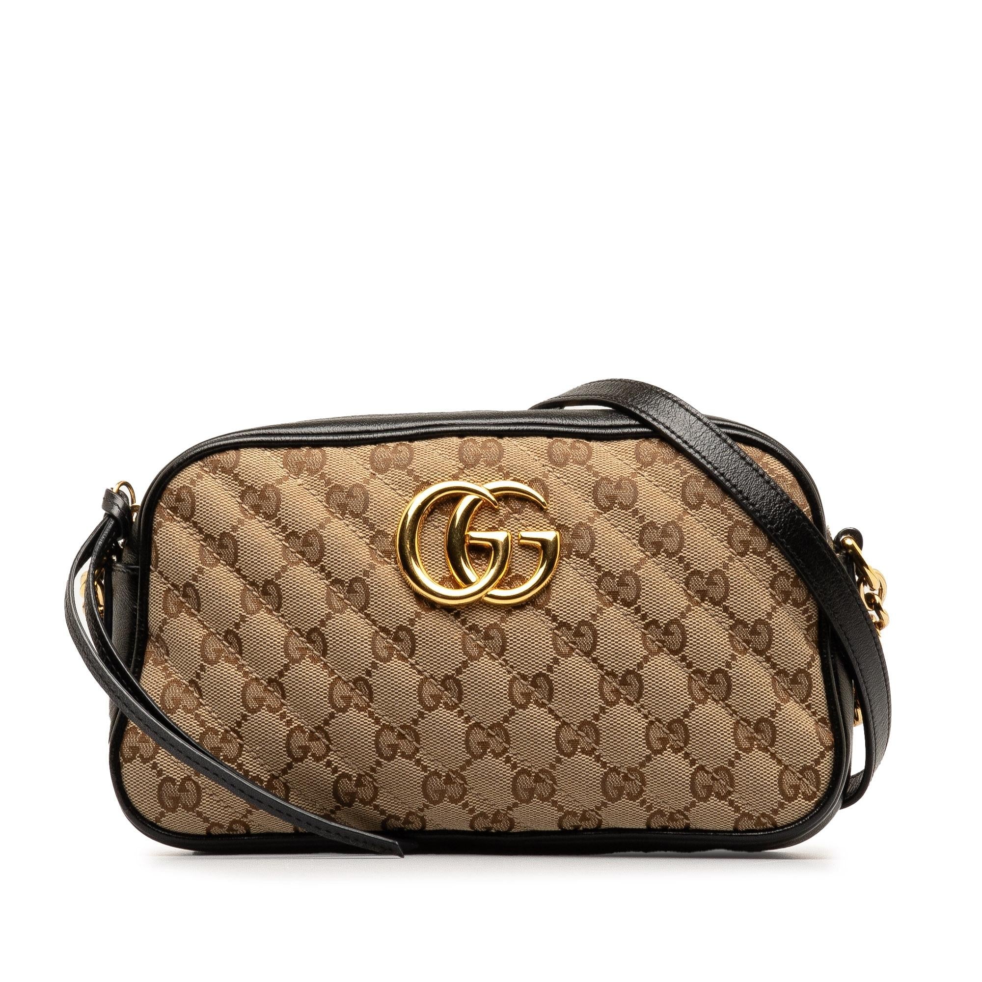 Gucci Small GG Canvas Marmont Matelasse Camera Bag (SHG-8k8jfb)
