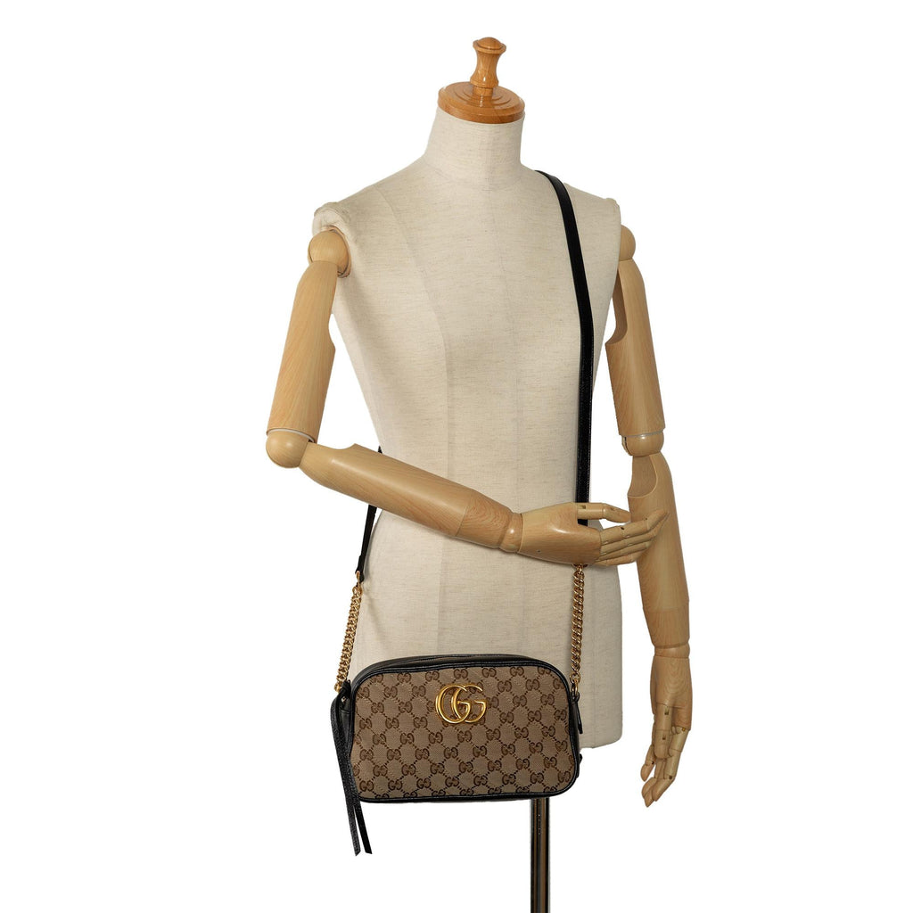 Gucci Small GG Canvas Marmont Matelasse Camera Bag (SHG-8k8jfb)