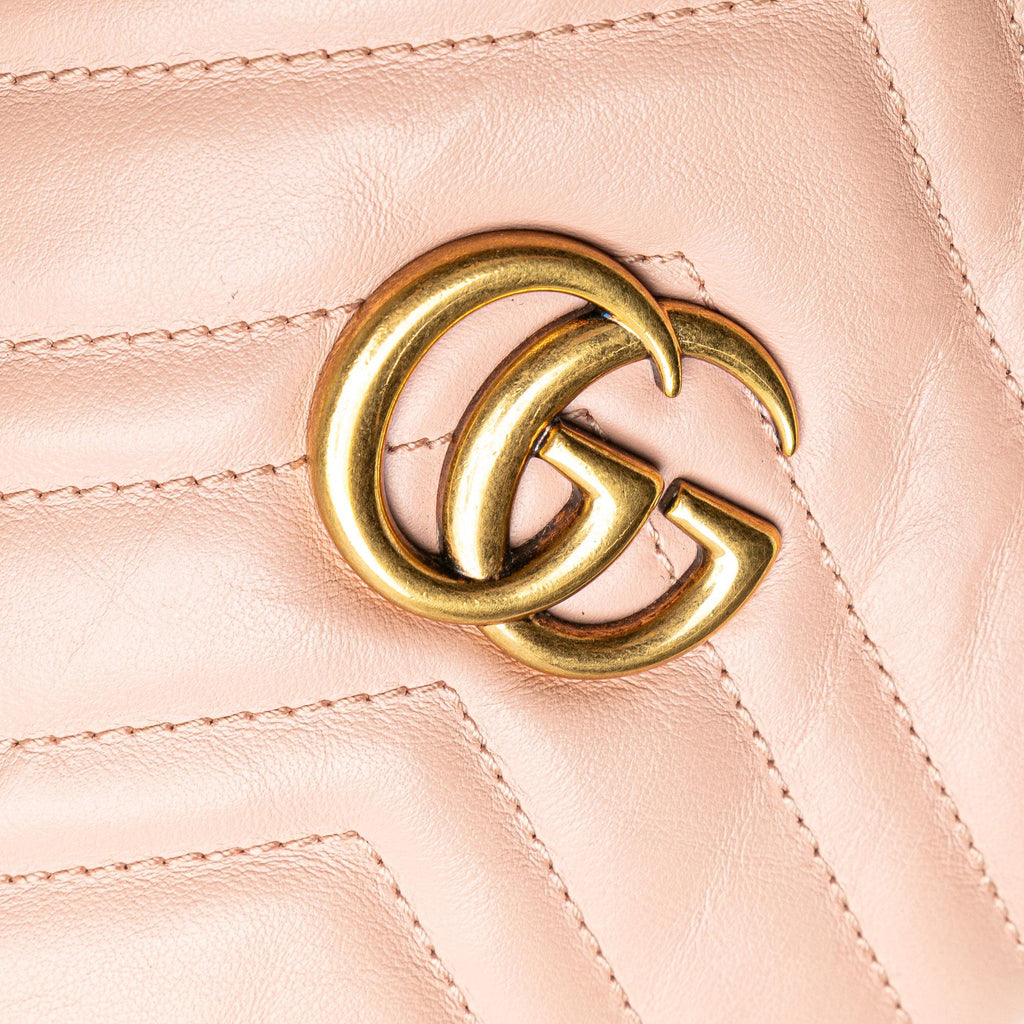 Gucci Small GG Marmont Leather Matelasse Bucket Bag