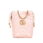 Gucci Small GG Marmont Leather Matelasse Bucket Bag