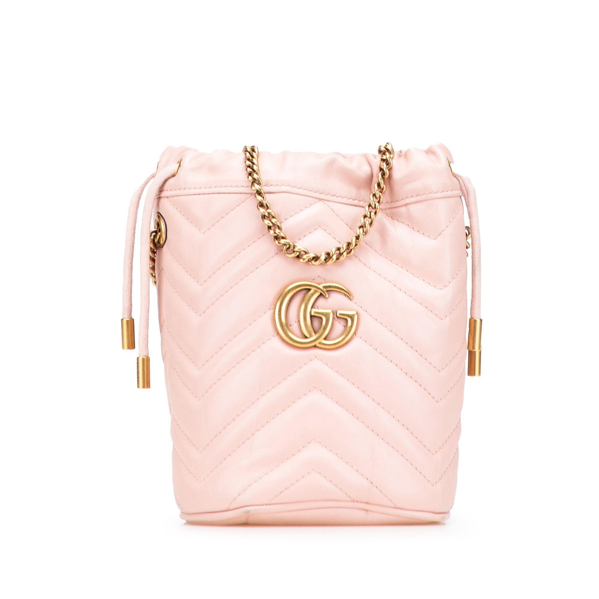 Gucci Small GG Marmont Leather Matelasse Bucket Bag