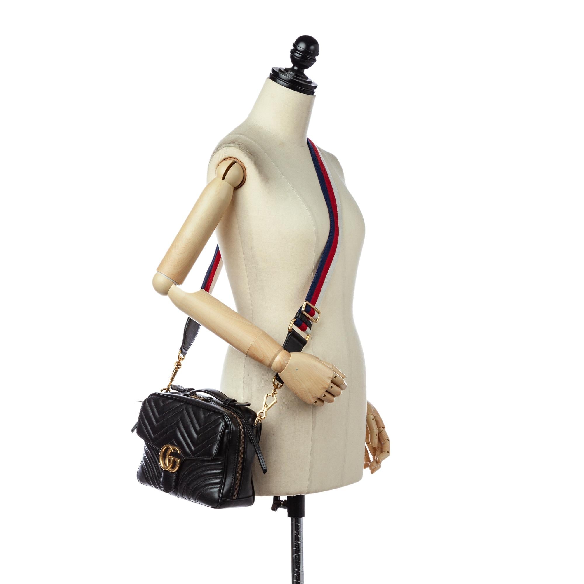 Gucci Small GG Marmont Leather Satchel (SHG-31892)