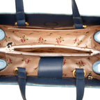 Gucci Small GG Marmont Matelasse Denim Pearly Satchel