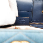 Gucci Small GG Marmont Matelasse Denim Pearly Satchel