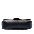 Gucci Small GG Marmont Matelasse Diagonal GG Canvas and Leather Shoulder Bag