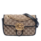Gucci Small GG Marmont Matelasse Diagonal GG Canvas and Leather Shoulder Bag