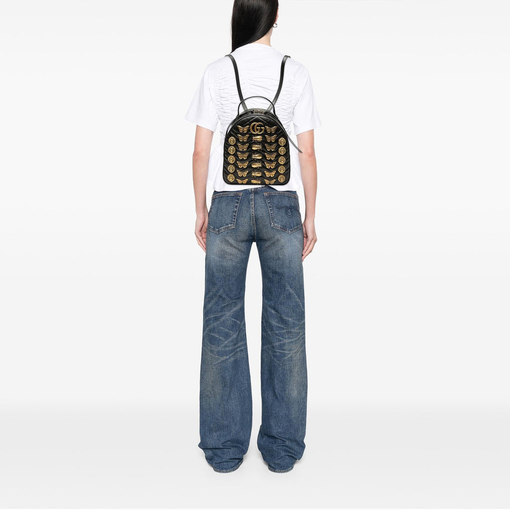 Gucci Small GG Marmont Matelasse Leather Animalier Backpack