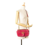 Gucci Small GG Marmont Matelasse Velvet Flap Crossbody