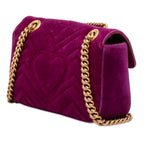 Gucci Small GG Marmont Matelasse Velvet Shoulder Bag