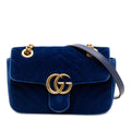 Gucci Small GG Marmont Matelasse Velvet Shoulder Bag
