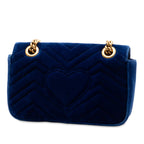 Gucci Small GG Marmont Matelasse Velvet Shoulder Bag